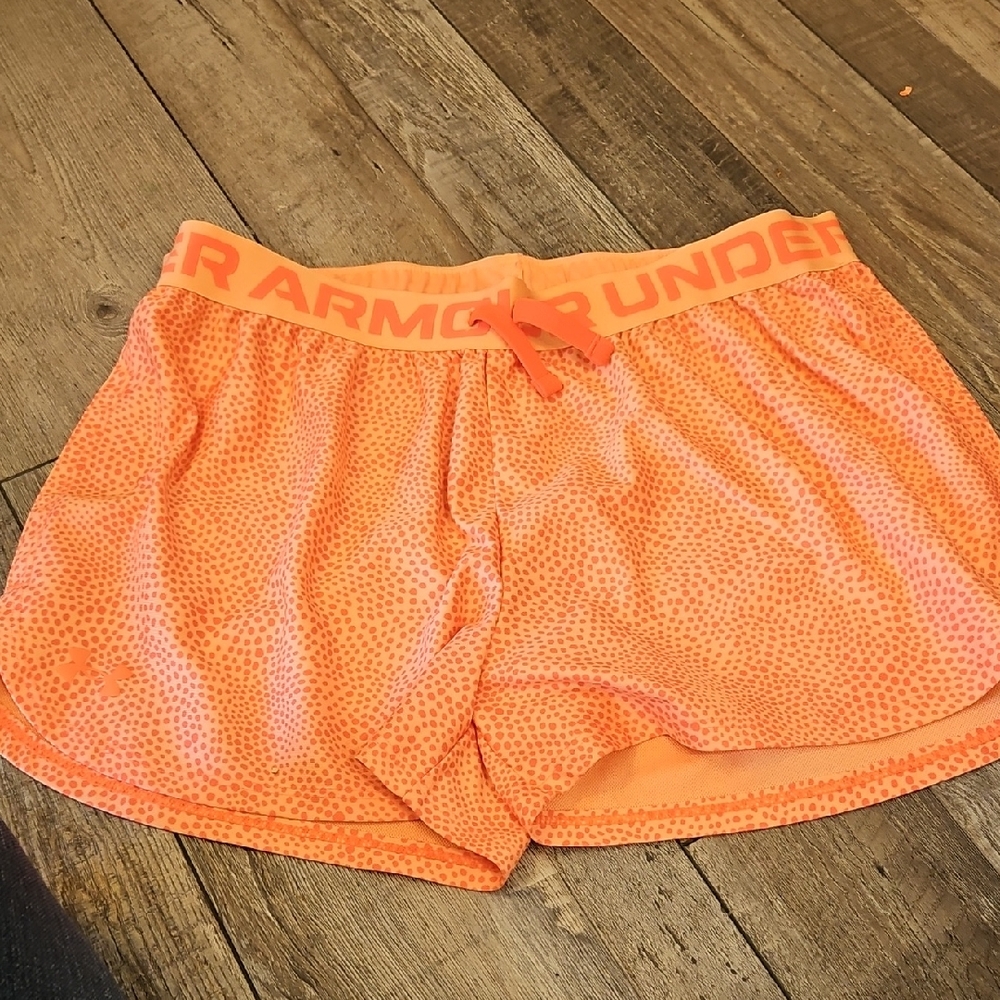 Under Armour Girls  Vibrant Orange Athletic Shorts Size XL